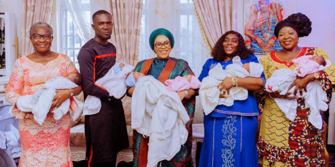 Delta First Lady celebrates the birth of sextuplets, doles out gifts worth millions of naira